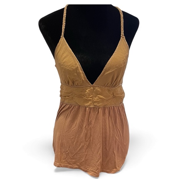Vintage Tops - vintage forever21 brown babydoll halter top medium